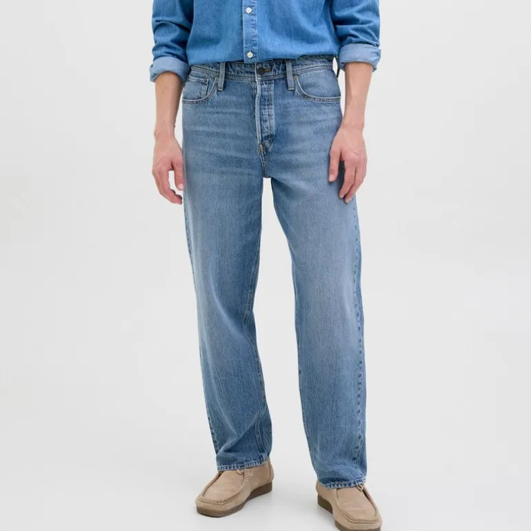 Jean loose Eddie blue denim taille haute Homme JACK & JONES