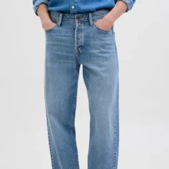 Jean loose Eddie blue denim taille haute Homme JACK & JONES