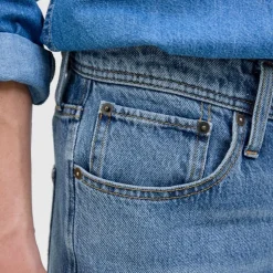 Jean loose Eddie blue denim taille haute Homme JACK & JONES