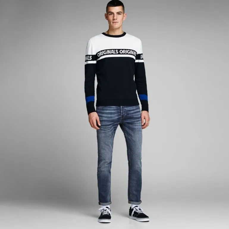 Jeans slim bleu délavé Homme JACK & JONES