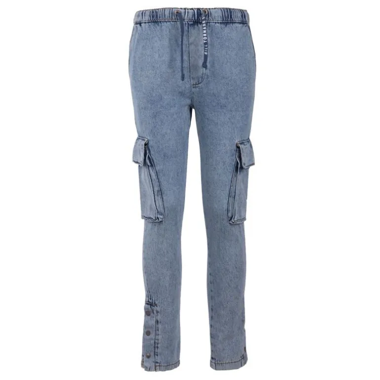 Jogging jean délavé cargo john en coton Homme BILL TORNADE