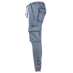 Jogging jean délavé cargo john en coton Homme BILL TORNADE