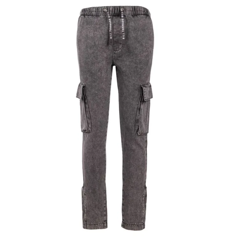 Jogging jean délavé cargo john en coton Homme BILL TORNADE