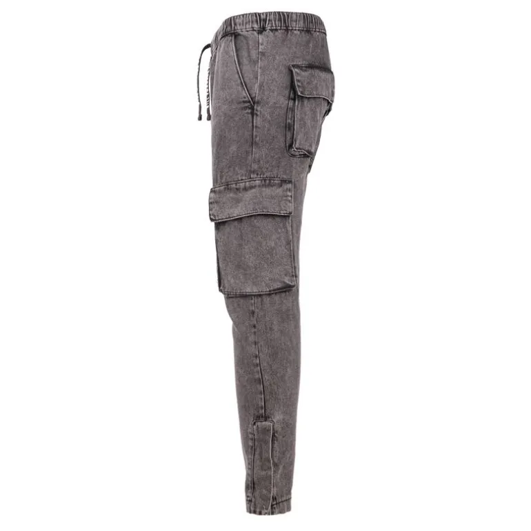 Jogging jean délavé cargo john en coton Homme BILL TORNADE