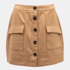 Jupe à boutons avec poches valentina light camel suédine Femme DEELUXE 74