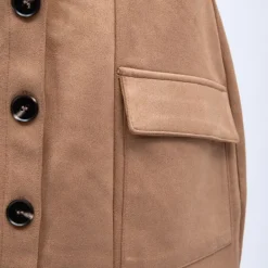 Jupe à boutons avec poches valentina light camel suédine Femme DEELUXE 74