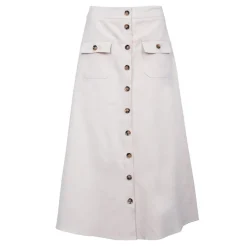 Jupe à boutons beige Jarel mi-longue Femme LA PETITE ETOILE