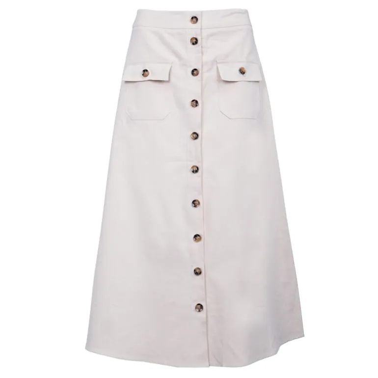 Jupe à boutons beige Jarel mi-longue Femme LA PETITE ETOILE