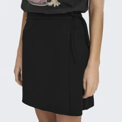 Jupe courte portefeuille noir Femme JDY