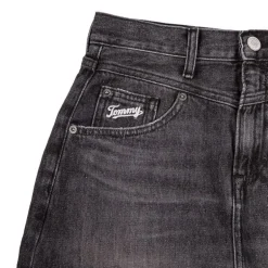 Jupe en jean noir droite Femme TOMMY HILFIGER