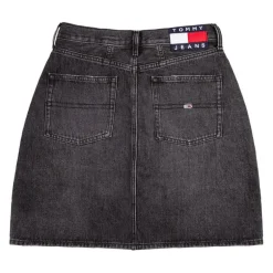 Jupe en jean noir droite Femme TOMMY HILFIGER
