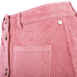 Jupe en velours rose à boutons poche devant Femme DEELUXE 74