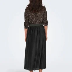Jupe longue plissée noire boa ceinture élastique Femme JDY