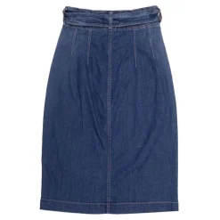 Jupe mi longue blue ajustée denim avec ceinture Femme PLEASE