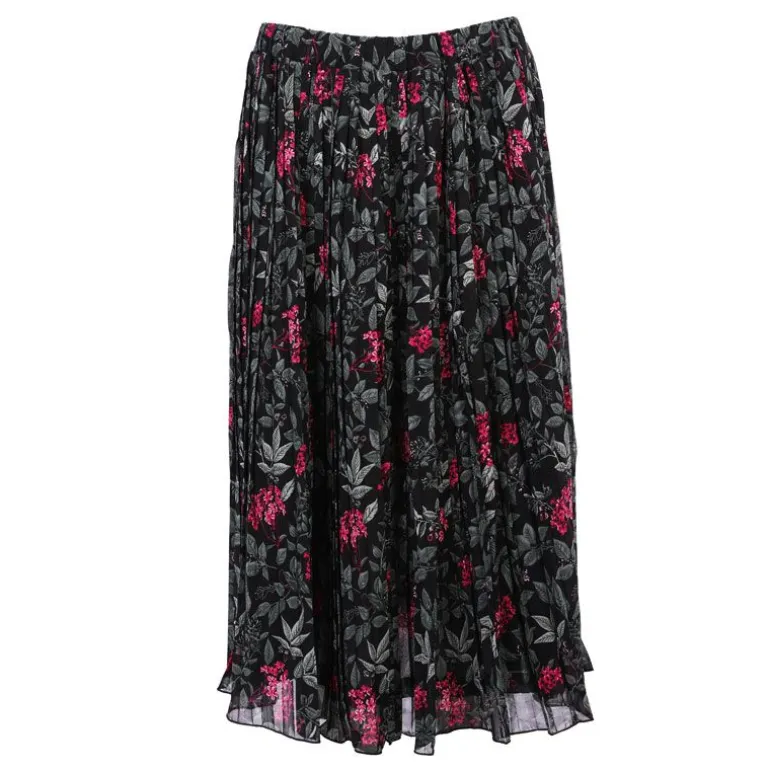 Jupe tacha imprimée floral noir et rouge Femme DEELUXE 74