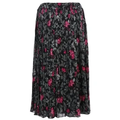 Jupe tacha imprimée floral noir et rouge Femme DEELUXE 74