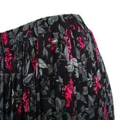 Jupe tacha imprimée floral noir et rouge Femme DEELUXE 74