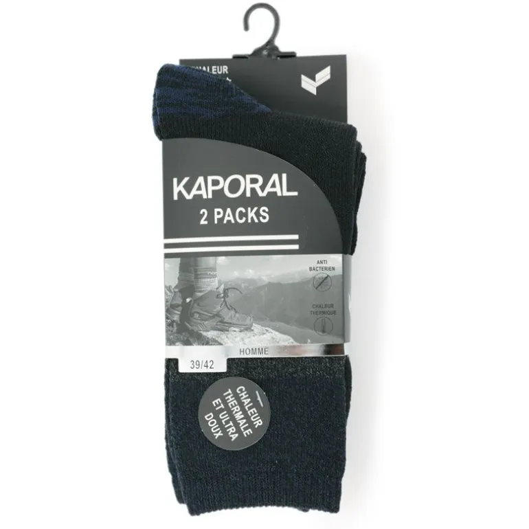 Lot 2 paires chaussettes ultra doux Homme KAPORAL