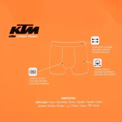 Lot de 4 boxers 100% coton Homme KTM