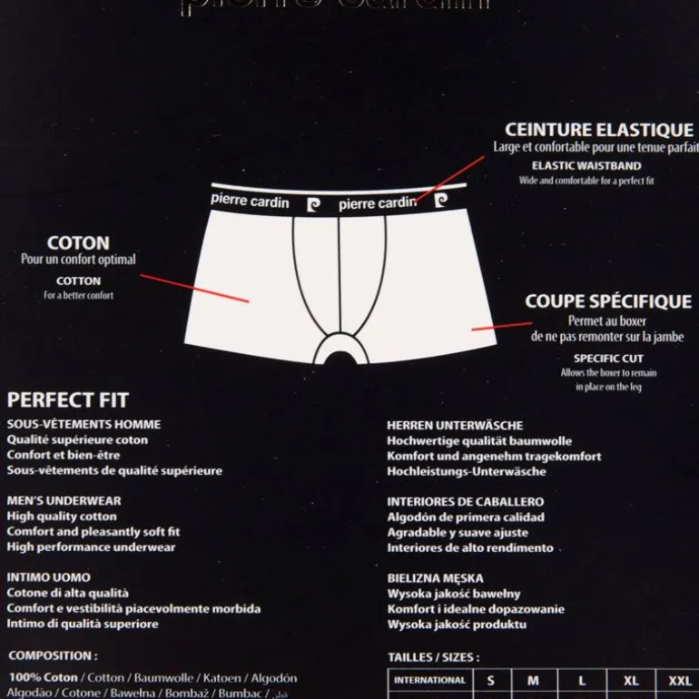Lot de 4 boxers coton confort qualité supérieure Homme PIERRE CARDIN