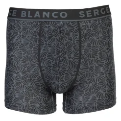 Lot de 2 boxers gris imprimé fleurs et uni Homme SERGE BLANCO
