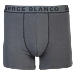 Lot de 2 boxers gris imprimé fleurs et uni Homme SERGE BLANCO