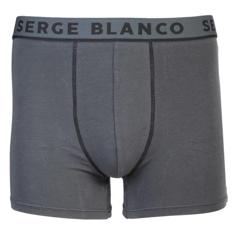 Lot de 2 boxers gris imprimé fleurs et uni Homme SERGE BLANCO