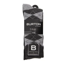 Lot de 7 chaussettes fantaisies kamalo Homme BURTON OF LONDON