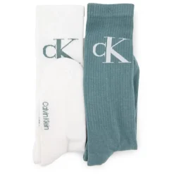 Lot de 2 paires de chaussettes Blanches & Grises Homme CALVIN KLEIN