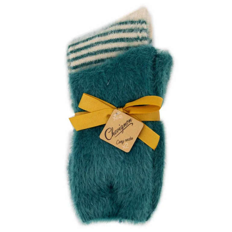 Lot de 2 paires de chaussettes fluffy Cheriane Femme CHEVIGNON
