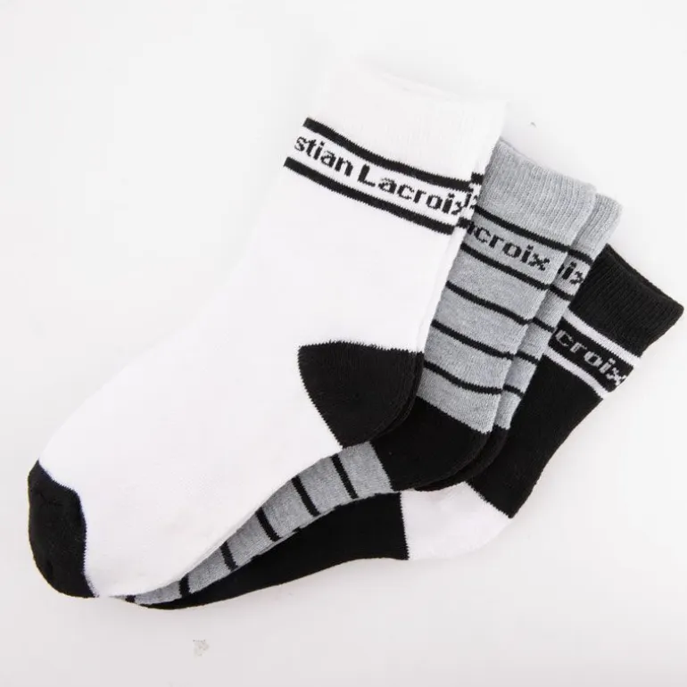 Lot de 3 paires de chaussettes couleur unie et à rayures coton Enfant CXL BY CHRISTIAN LACROIX