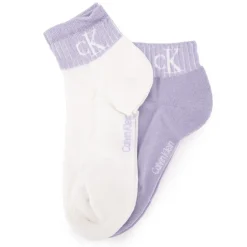Lot de 2 paires de chaussettes Blanches & Lilas Femme CALVIN KLEIN