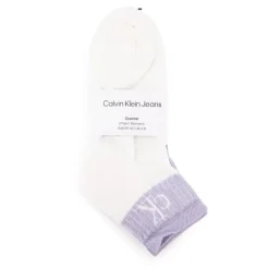 Lot de 2 paires de chaussettes Blanches & Lilas Femme CALVIN KLEIN