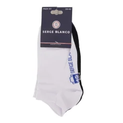 Lot de 3 paires de chaussettes basses avec logo serge blanco coton Homme SERGE BLANCO