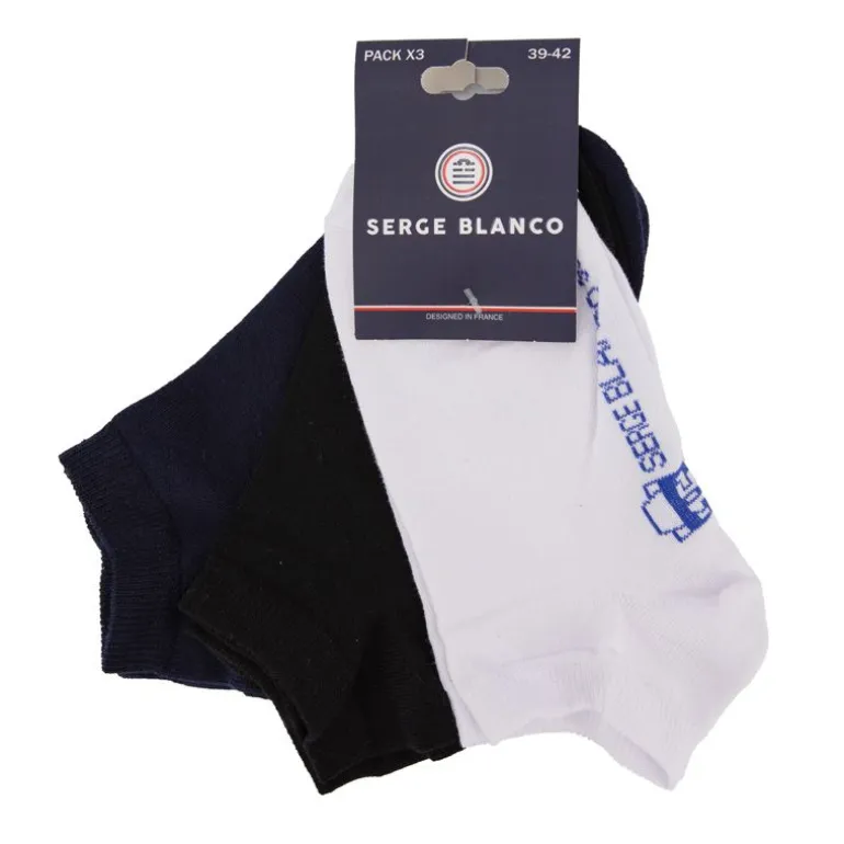 Lot de 3 paires de chaussettes basses avec logo serge blanco coton Homme SERGE BLANCO