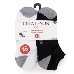 Lot de 6 paires de socquettes Dali Bicolores Homme CHEVIGNON