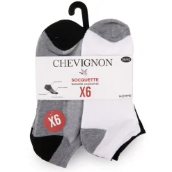 Lot de 6 paires de socquettes Dali Bicolores Homme CHEVIGNON