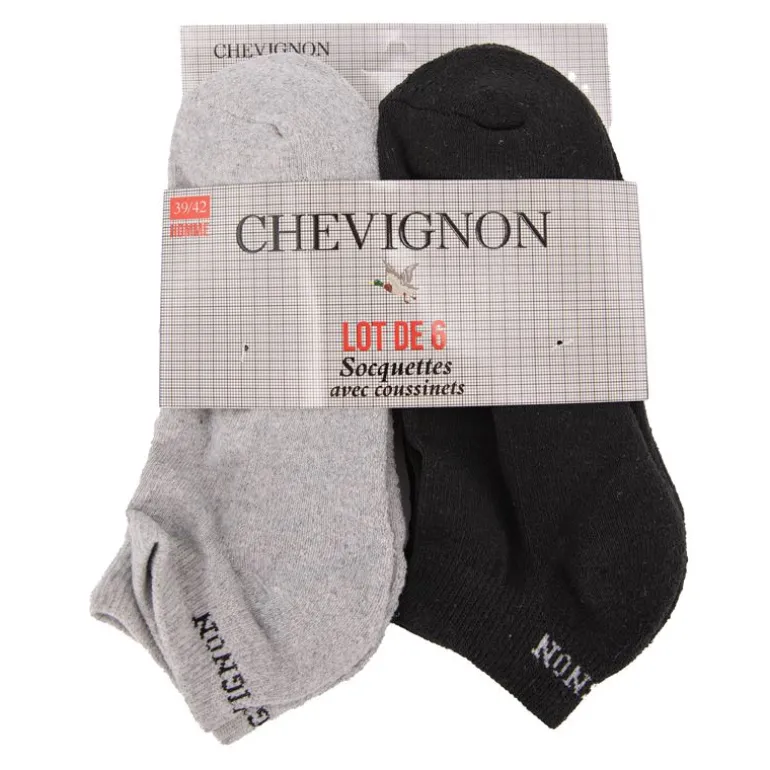 Lot de 6 socquettes en coton Taille 39-46 CHEVIGNON