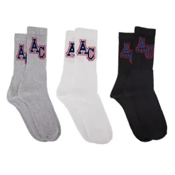 Lot x3 chaussettes logo cheville Homme AMERICAN COLLEGE