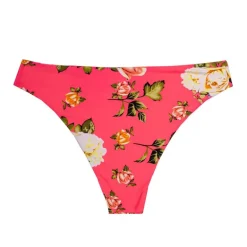 Maillot de bain 2 pièces fleuri rose haut à volants Femme HAUTE PRESSION