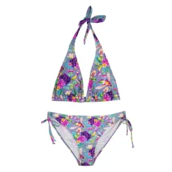 Maillot de bain 2 pièces lilas fleurs Femme HAUTE PRESSION