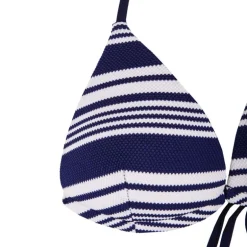 Maillot de bain 2 pièces rayures bleu et blanc Femme HAUTE PRESSION