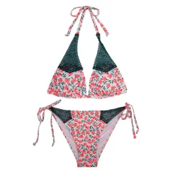 Maillot de bain 2 pièces rose et blanc Femme HAUTE PRESSION