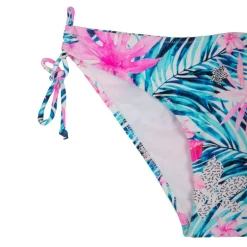 Maillot de bain 2 pièces tropical rose et bleu Femme HAUTE PRESSION
