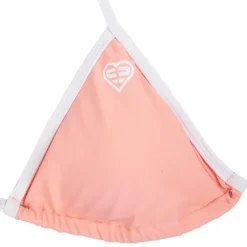 Maillot de bain rose barbie liseré blanc 2 pièces triangle uni Femme FREEGUN