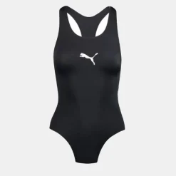 Maillot de sport noir uni logo blanc dos nu Femme PUMA