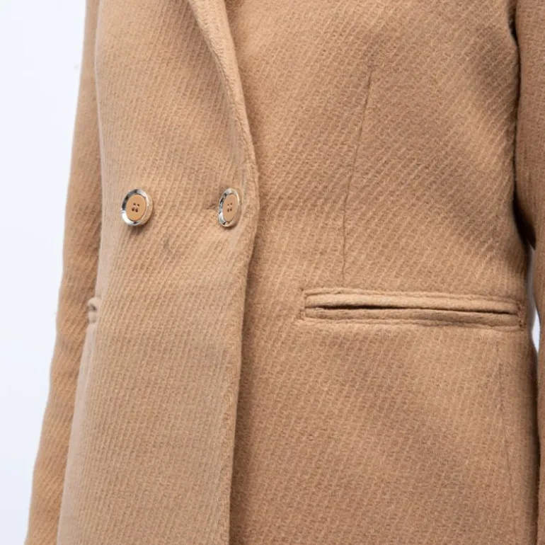 Manteau droit camel tanya col à revers Femme DEELUXE 74