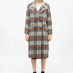 Manteau mi longue à carreaux avec boutons naelle Femme LA PETITE ETOILE