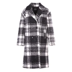 Manteau sastya à carreaux noir et blanc Femme DEELUXE 74