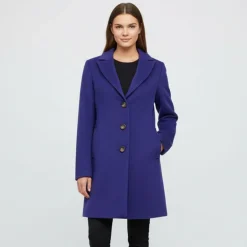 Manteau viola avec boutons écailles Femme PLEASE
